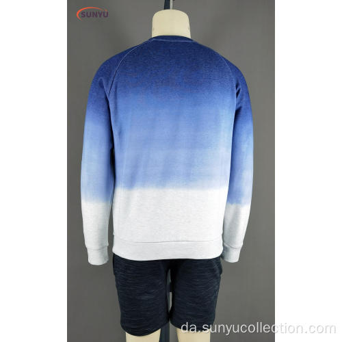 Mænds gradient farve sweatshirt uden hætte